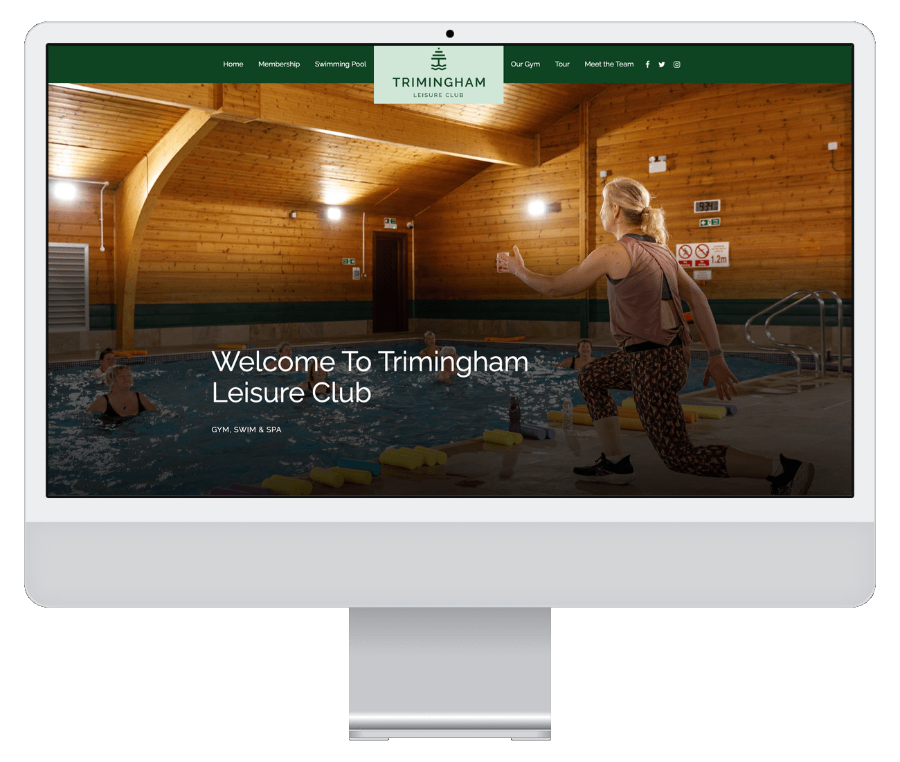 A screenshot of the Trimingham Leisure Club website