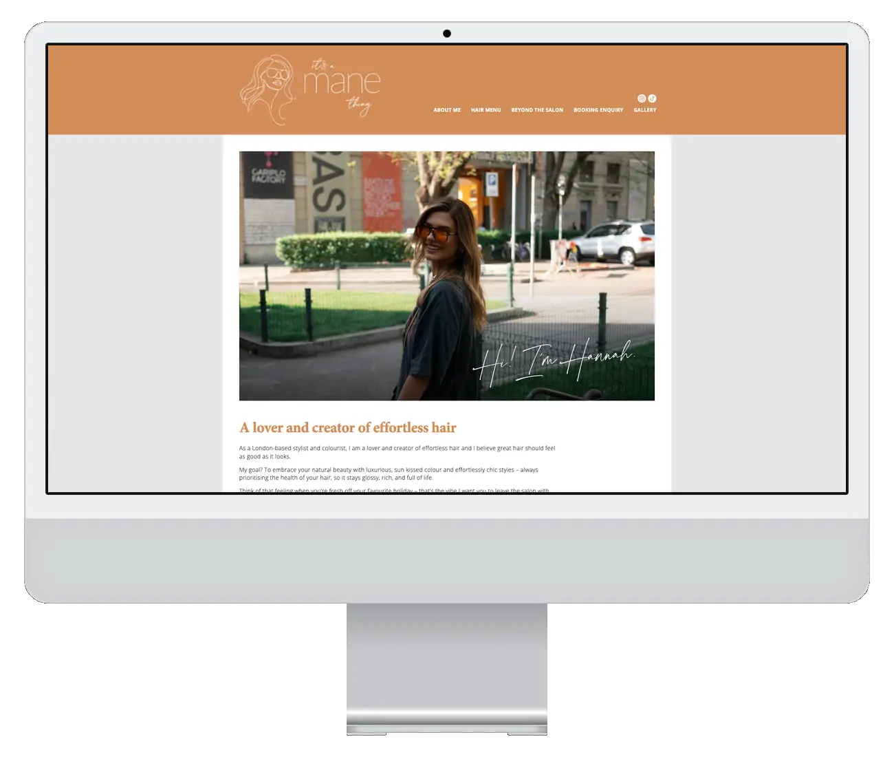 A screenshot of the It’s a Mane Thing website